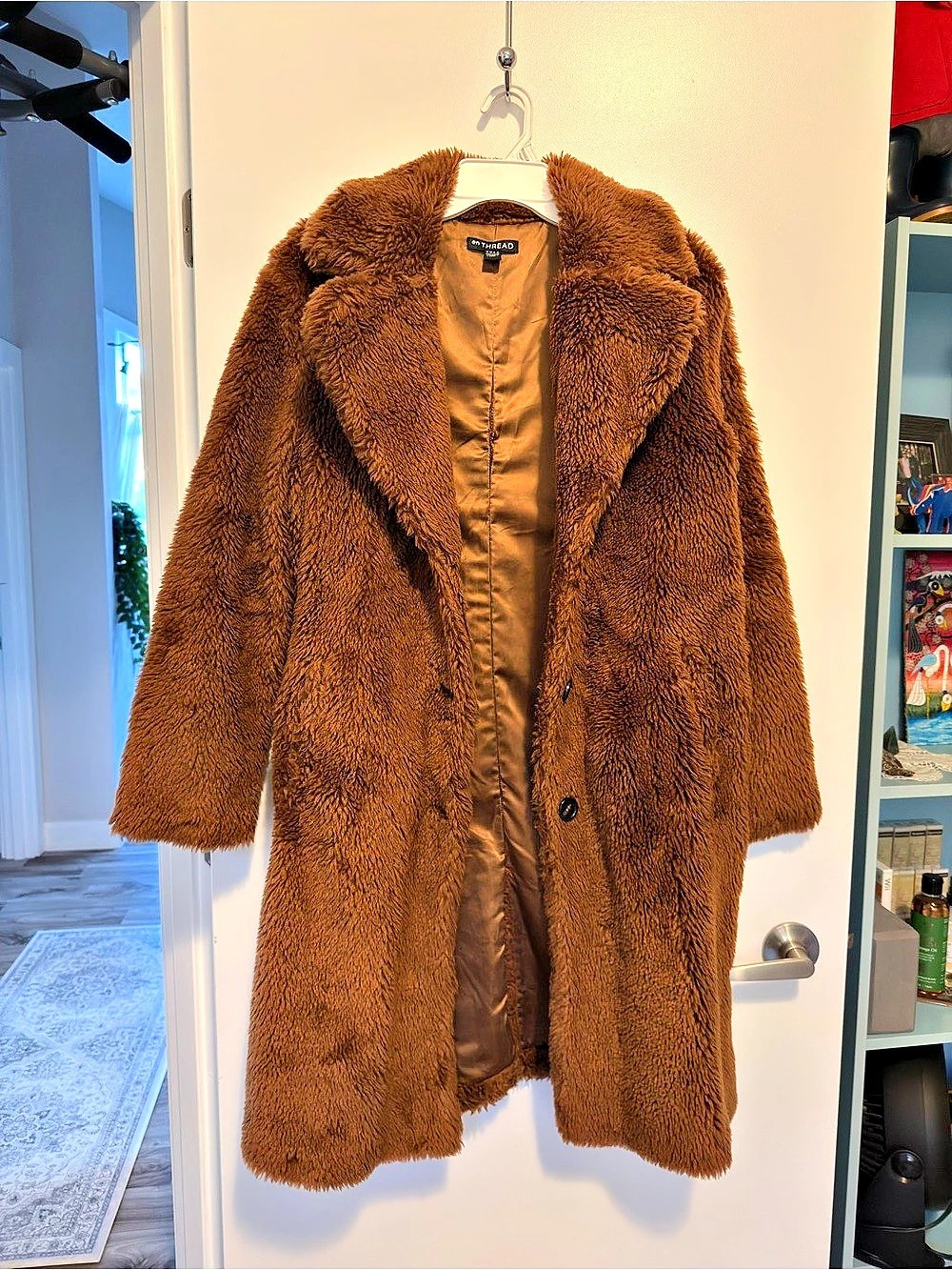 Teddy Coat Brown Size Medium Like New